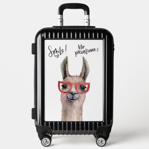 Funny Silly Watercolor Llama Luggage