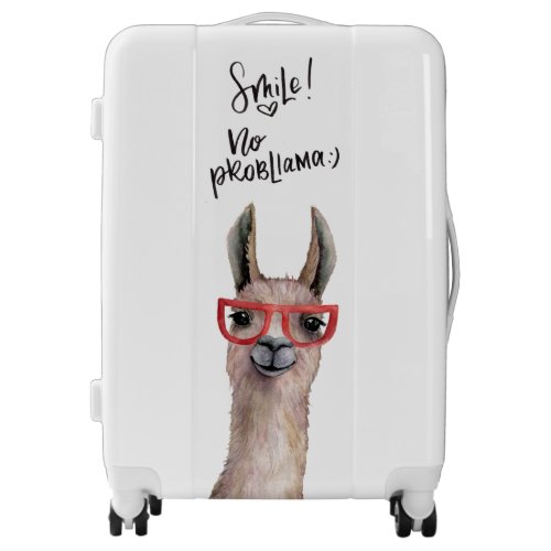 Funny Silly Watercolor Llama Suitcases