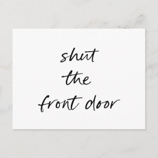 Funny Simple Black White New Home Address Announcement Postcard