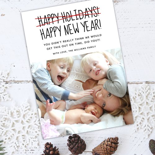 Funny Simple Happy New Year Holiday Card