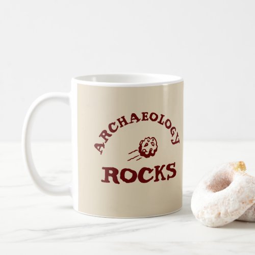 Funny Simple Light Brown Archaeology Rocks Pun Coffee Mug