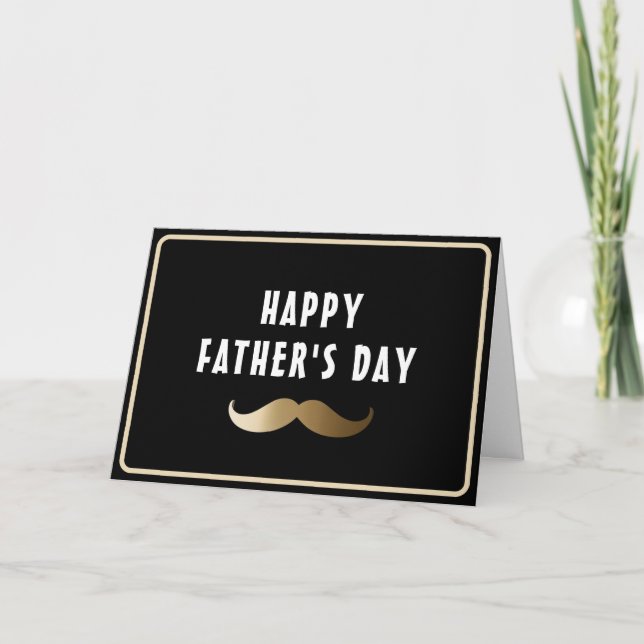 Funny Simple Mustache Happy Father's Day Card (Front)