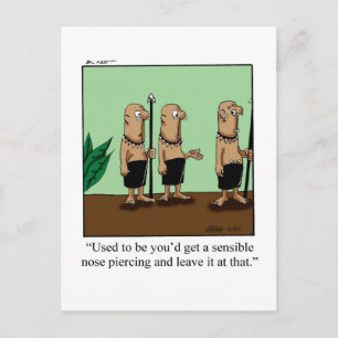 Funny Simple Piercings Humor Postcard