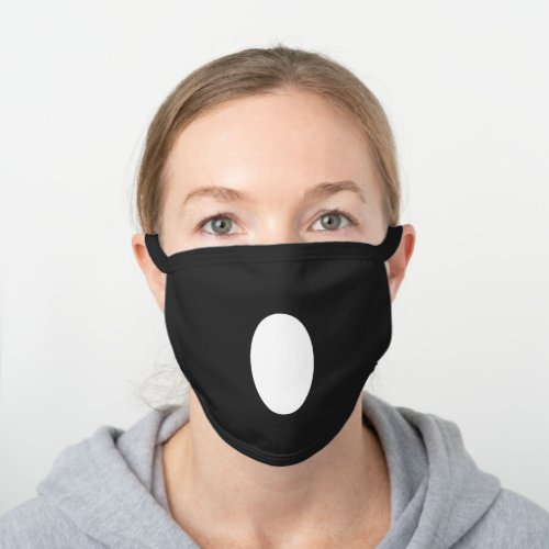 Funny Simple White Oval Open Mouth Black Cotton Face Mask