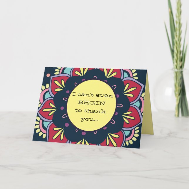 Funny/sincere Thank You Card (Front)