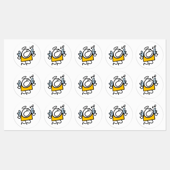 Funny singing angel labels (Sheet)