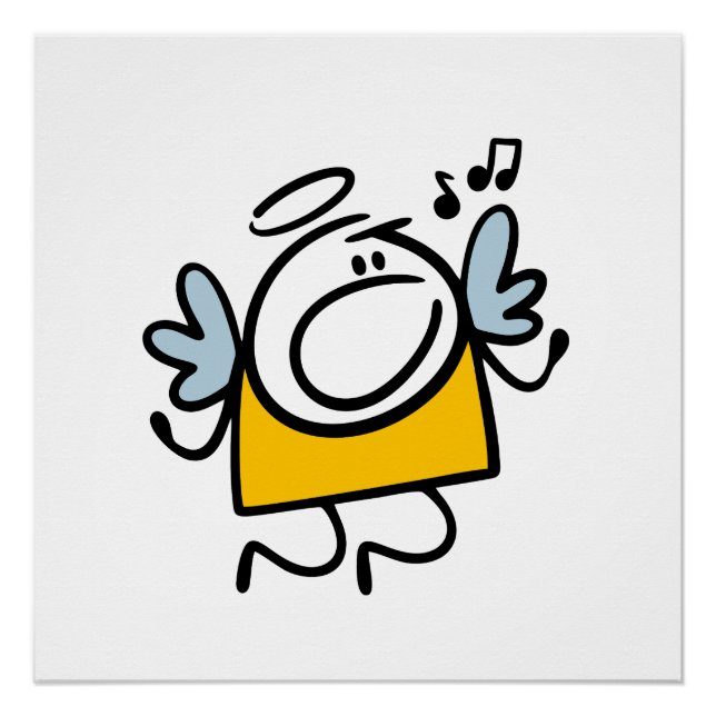 Funny singing angel poster (Front)