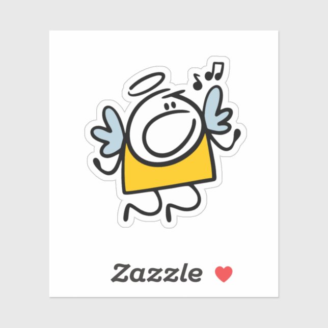 Funny singing angel sticker (Sheet)