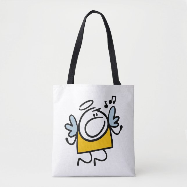 Funny singing angel tote bag (Front)