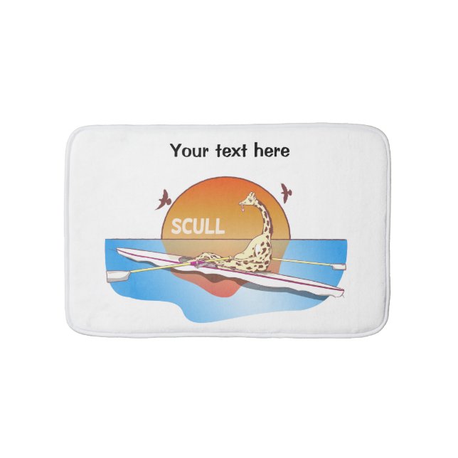 Funny single skulls rowing bath mat (Front)