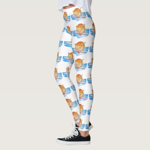 Funny single skulls rowing leggings