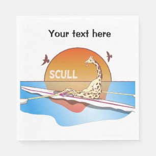 Funny single skulls rowing napkins