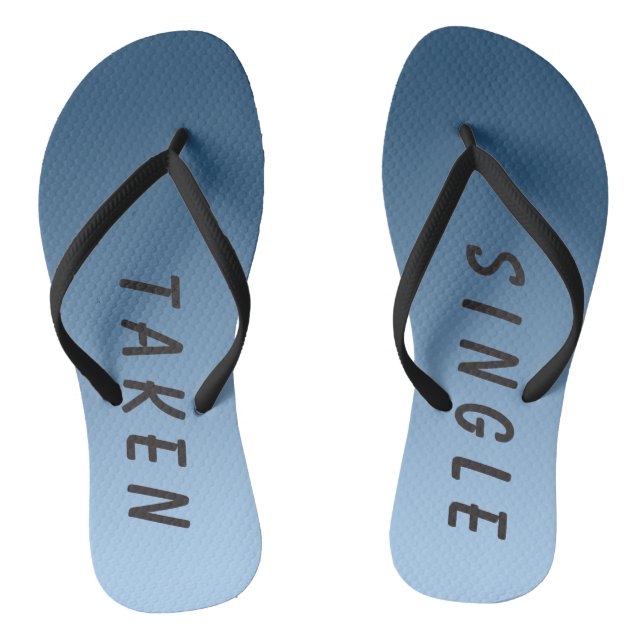 Funny Single Taken Sign Flip Flops (Footbed)