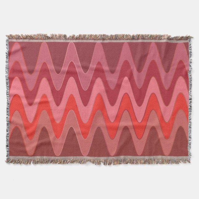 Funny Sinus Waves red + your idea Throw Blanket (Front)