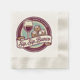 Funny Sip Wine Dice Bunco Napkins