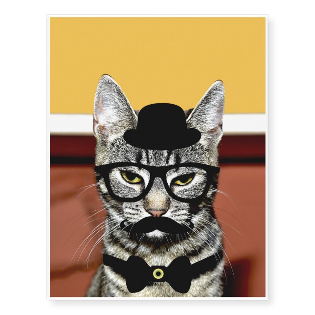 Funny: Sir Cat Temporary Tattoos (Front)