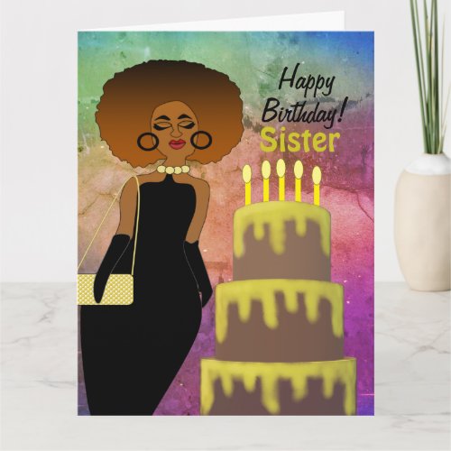 Funny Sister African American Happy Birthday Card