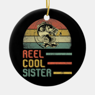 Funny Sister Fisherwoman Mom Mama Father's Day Ceramic Ornament