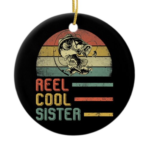 Funny Sister Fisherwoman Mom Mama Father's Day Ceramic Ornament
