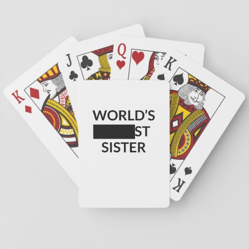 Funny Sister Gift _ Worlds Blank Sister Playing Cards