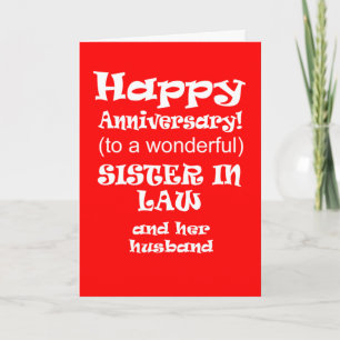funny sister in law wedding anniversary card