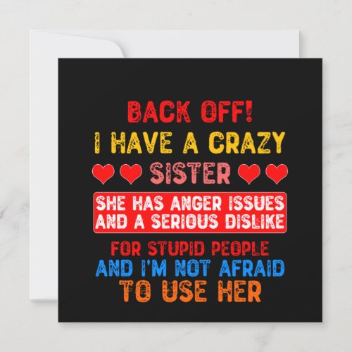 Funny Sister Saying Invitation