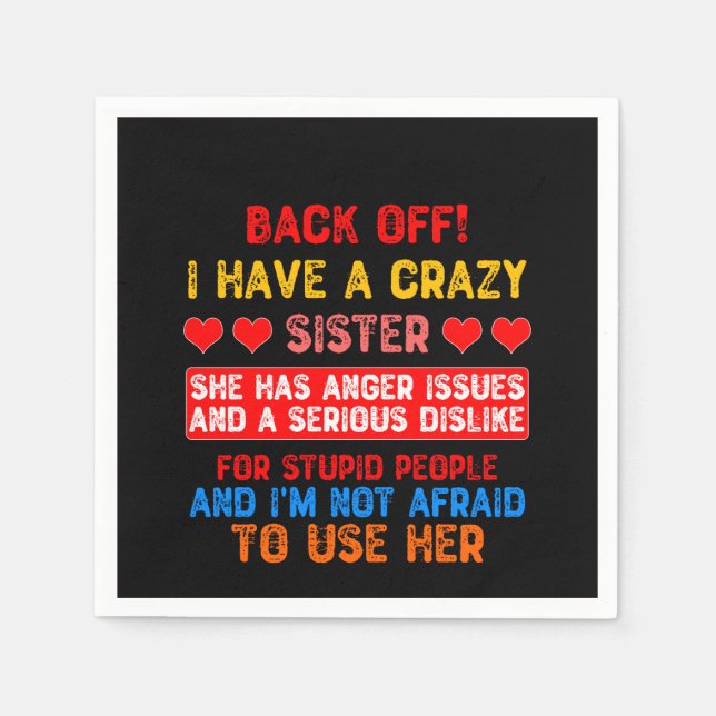 Funny Sister Saying Napkins (Front)