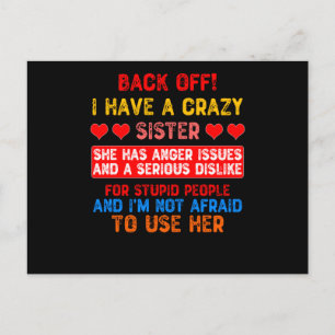 Funny Sister Saying Postcard