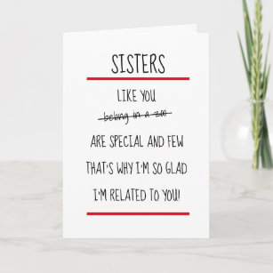funny birthday cards sister