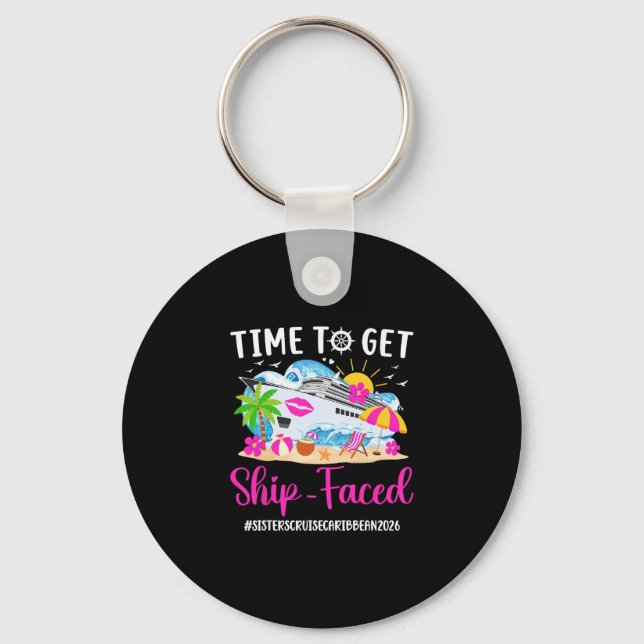 Funny Sisters Cruise Caribbean 2026 Caribbean Crui Keychain (Front)