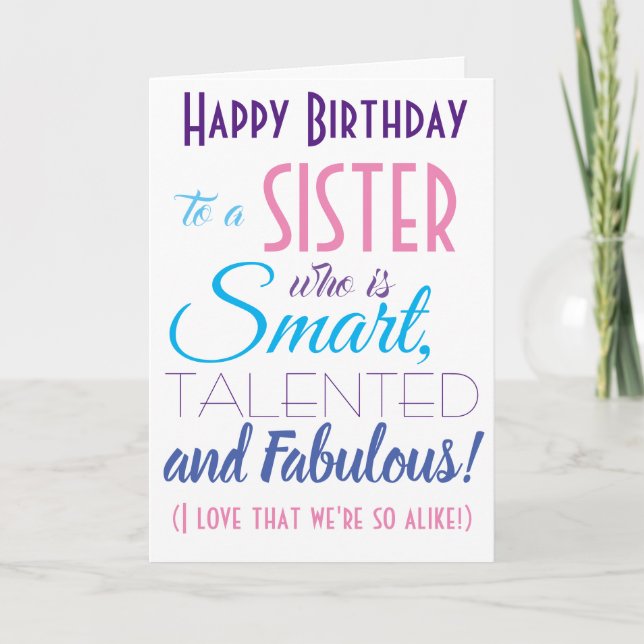 Funny Sisters Happy Birthday Card (Front)