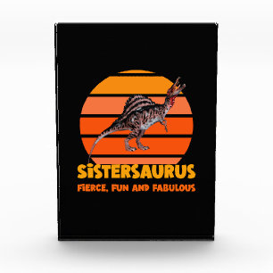 Funny Sistersaurus Dino Sister Humor Design Acrylic Award
