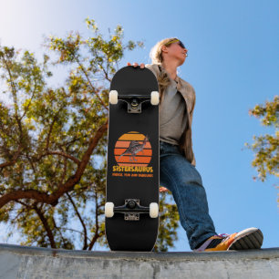 Funny Sistersaurus Dino Sister Humor Design Skateboard