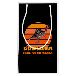 Funny Sistersaurus Dino Sister Humor Design Small Gift Bag