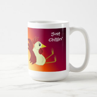 Funny Sitting Rooster Just Chillin' Coffee Mug