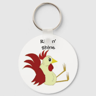 Funny Sitting Rooster Keychain