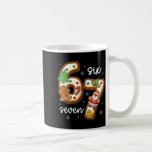 Funny Six Seven 67 Gingerbread Christmas Boys Xmas Coffee Mug (Right)