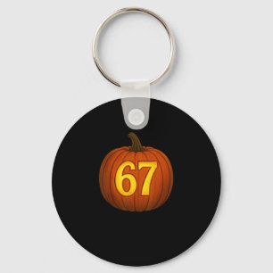 Funny Six Seven 67 Halloween Pumpkin Jackolantern Keychain