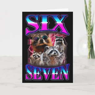 Funny Six Seven 67 Meme 67 Racoon Meme Bootleg Gra Card