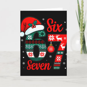Funny Six Seven 67 Meme 6 7 Christmas Pajamas Men Card