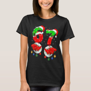 Funny Six Seven 67 Meme 6 7 Christmas Santa Hand B T-Shirt