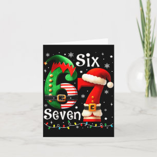 Funny Six Seven 67 Meme 6 7 Elf Santa Christmas Pa Card