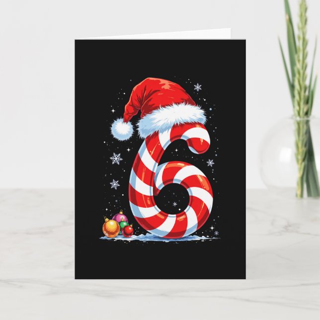 Funny Six Seven 67 Meme Couples Candy Cane Christm Card (Front)
