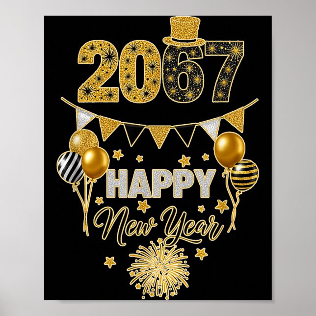 Funny Six Seven 67 Meme Happy New Year  Poster (Front)