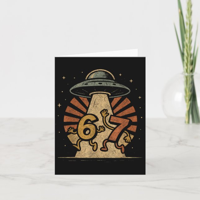 Funny Six Seven 67 Meme Internet Meme Ufo Gen Alph Card (Front)