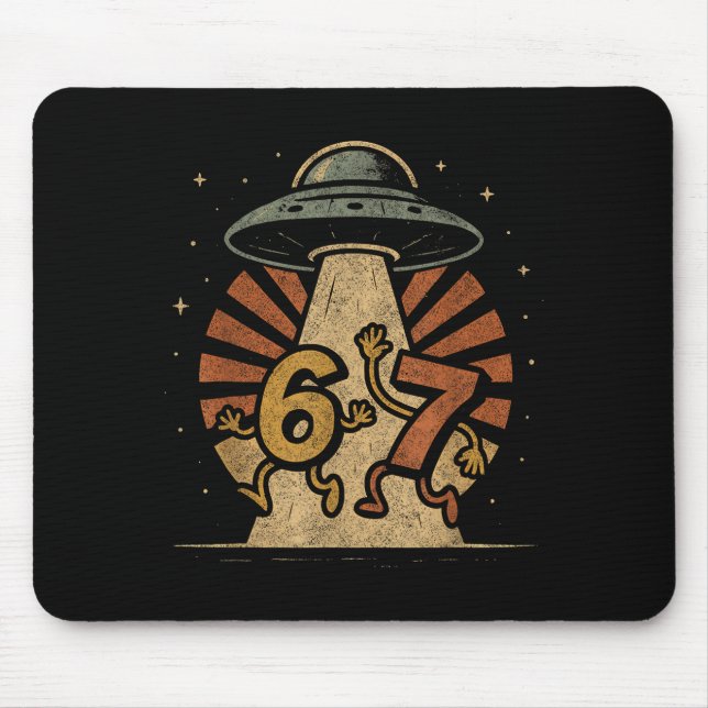 Funny Six Seven 67 Meme Internet Meme Ufo Gen Alph Mouse Pad (Front)