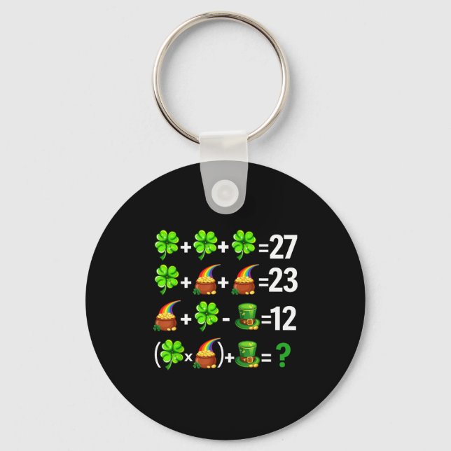 Funny six seven 67 meme st patricks day math keychain (Front)