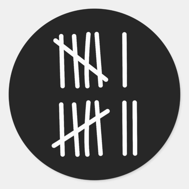 Funny Six Seven 67 Meme Tally Marks 6 7 Numbers Ki Classic Round Sticker (Front)