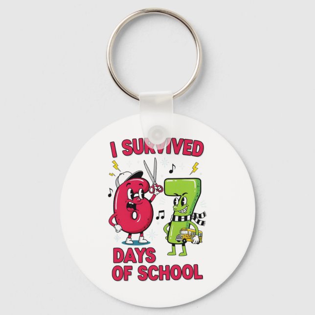 Funny Six Seven 67 School Meme Numbers Teacher Stu Keychain (Front)