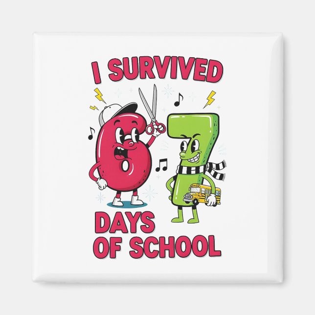 Funny Six Seven 67 School Meme Numbers Teacher Stu Magnet (Front)